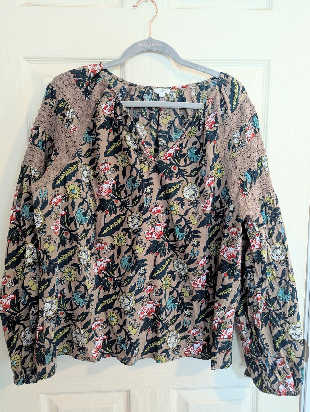 Anthropologie Eze Sur Mer Lenora Floral Pheasant Blouse